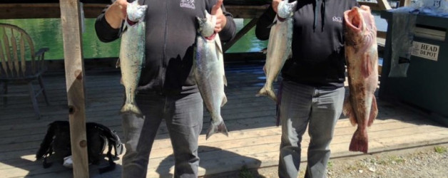 Salmon and a Ling Cod off BC Coast